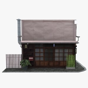 old tokyo townhouse building 3D
