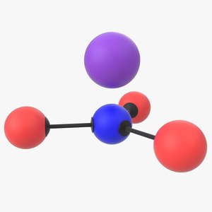 potassium nitrate molecule 3D model