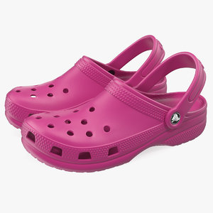 classic crocs pink 3D model