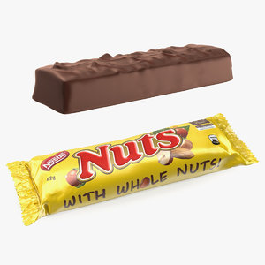 3D nuts chocolate bar package