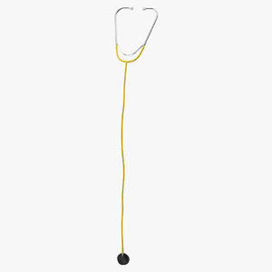 3D model stethoscope 4 yellow