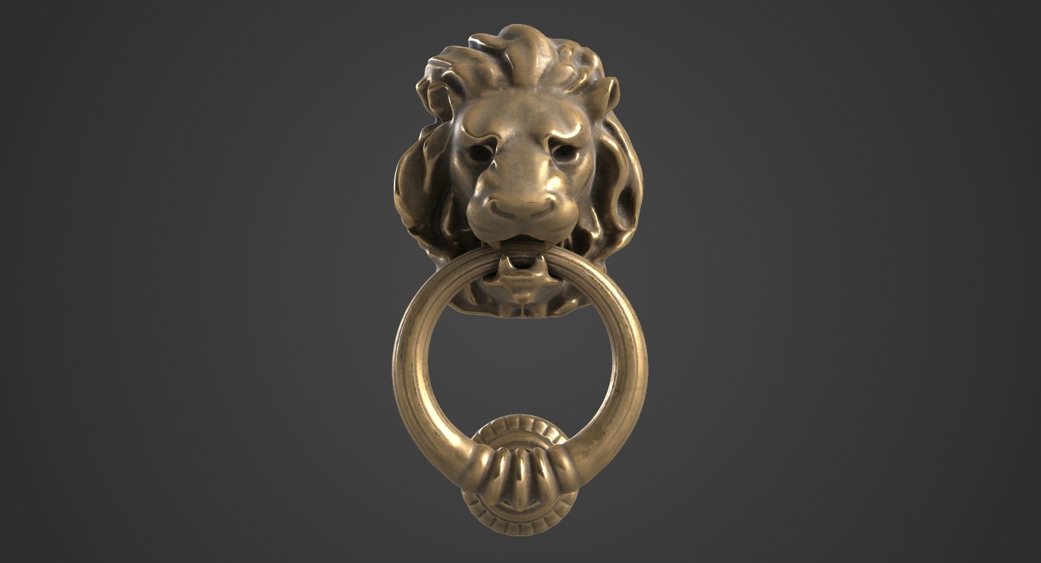 3d Model Lion Head Door Knocker Turbosquid 1425833