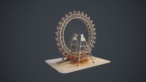 3D carousel wheel noria 4k