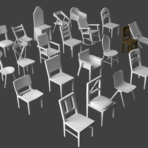 3D chairs furniture model