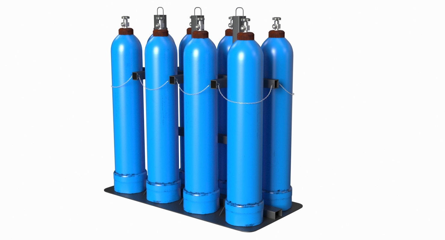 3D oxygen cylinder model - TurboSquid 1426343