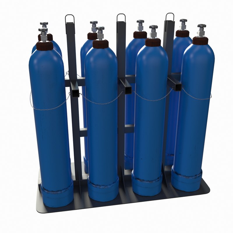 3D oxygen cylinder model - TurboSquid 1426343