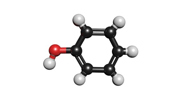 3D phenol molecule c6h5oh