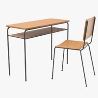 School Desk 3D Model