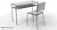 3D model school desk chair table