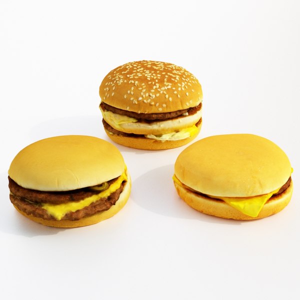 set burger cheeseburger 3D model
