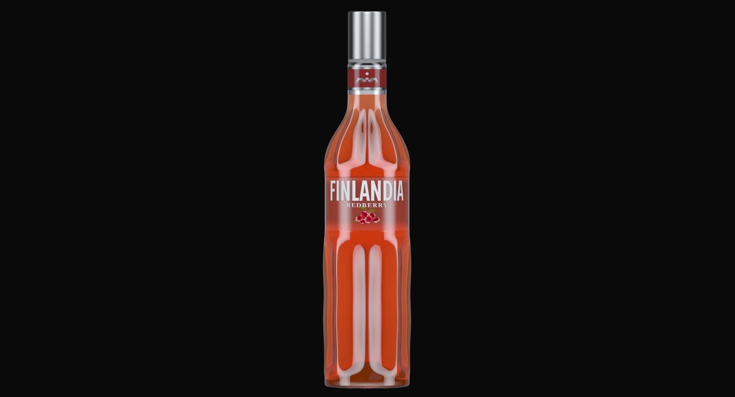 3D finlandia redberry vodka bottle - TurboSquid 1372629