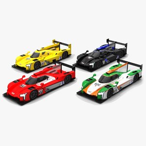 3D race car cadillac imsa model