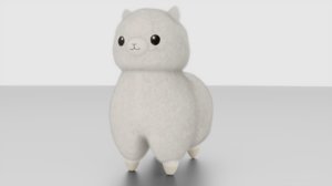 3D cute llama modeled