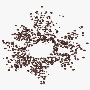 3D scattered coffee beans model