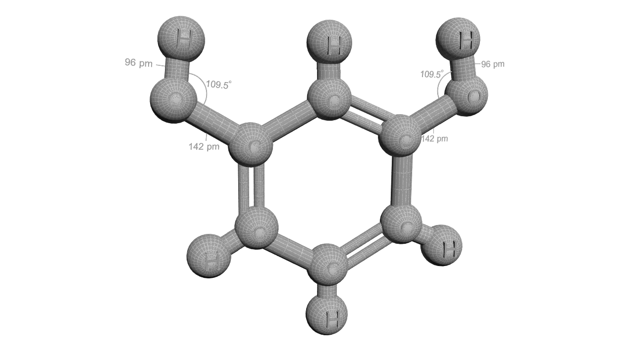 Resorcinol molecule c6h6o2 3D model TurboSquid 1426791