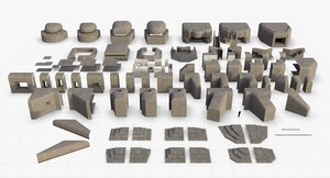 wwii german bunkers 3D model