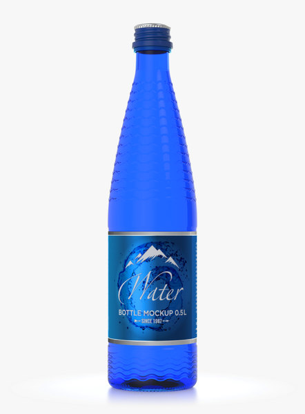 Download 3d Blue Glass Water Bottle Turbosquid 1427222
