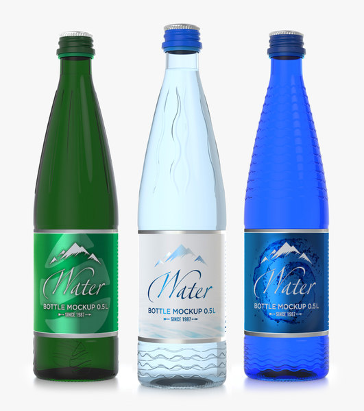 Download Glass Water Bottles 50 3d Model Turbosquid 1427226
