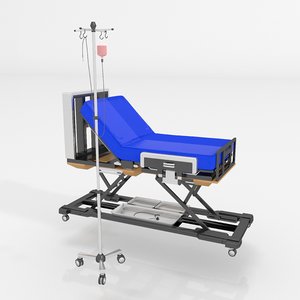 hospital iv drop stand 3D model