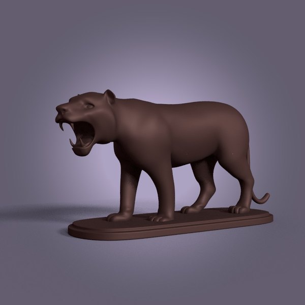 老虎雕像3d模型