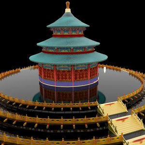 chinese temple 3D model
