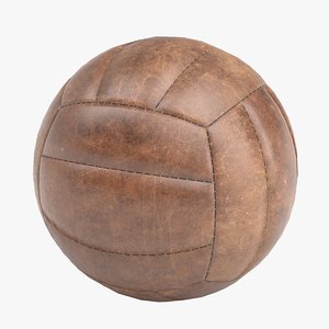 3D realistic old volleyball ball model