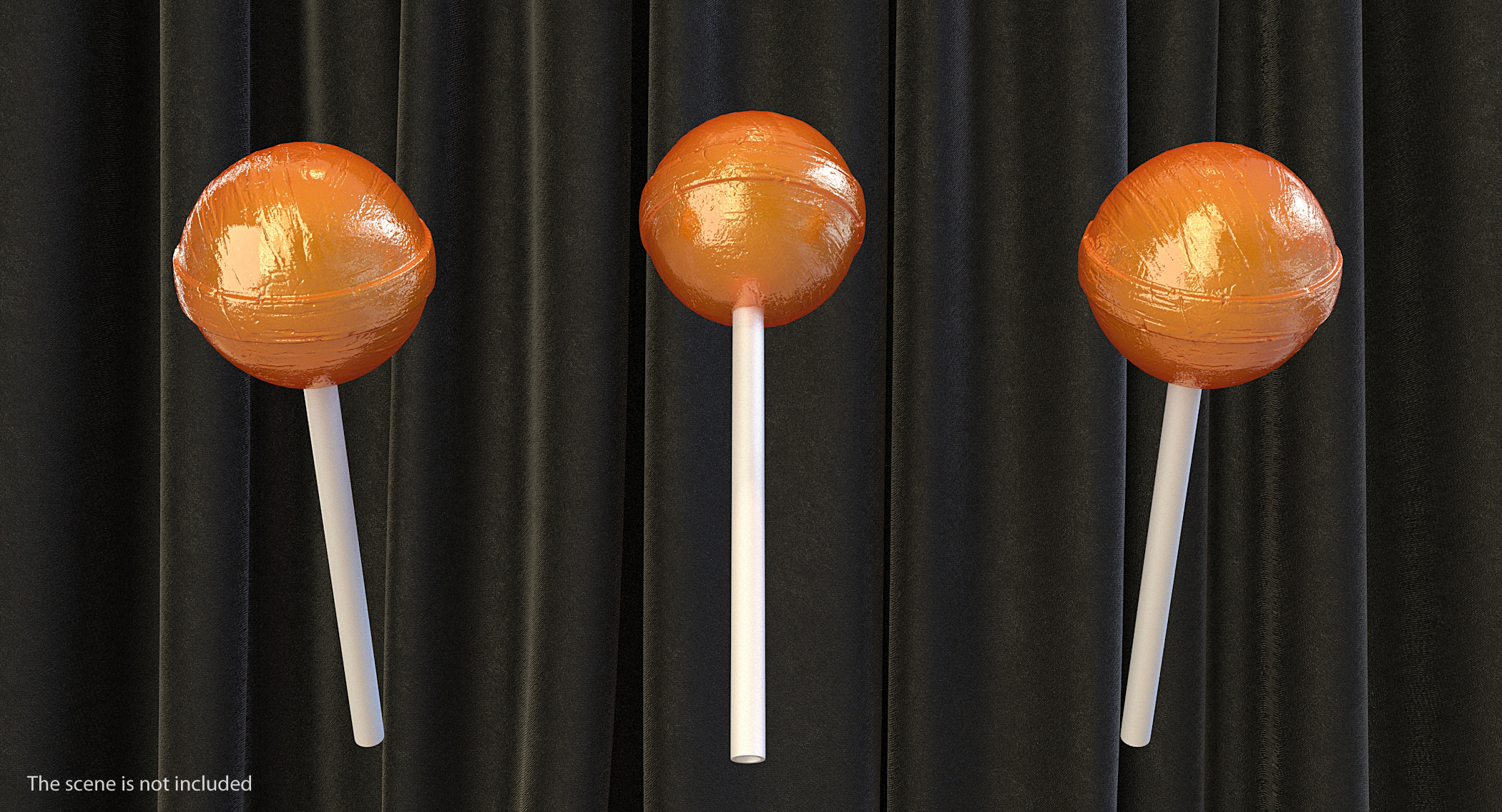 chupa chups lollipop orange 3d model