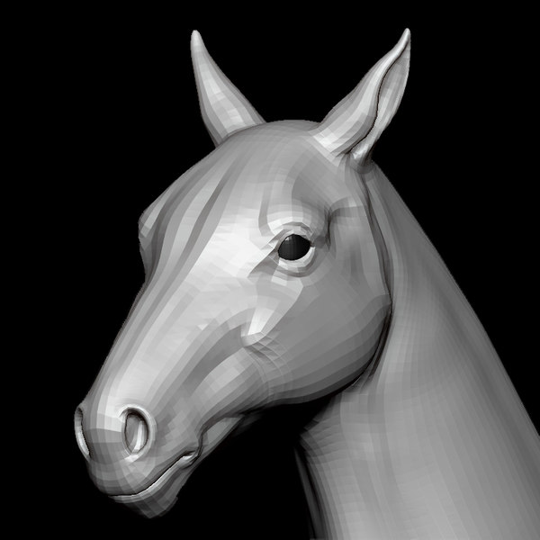 3D horse head base mesh