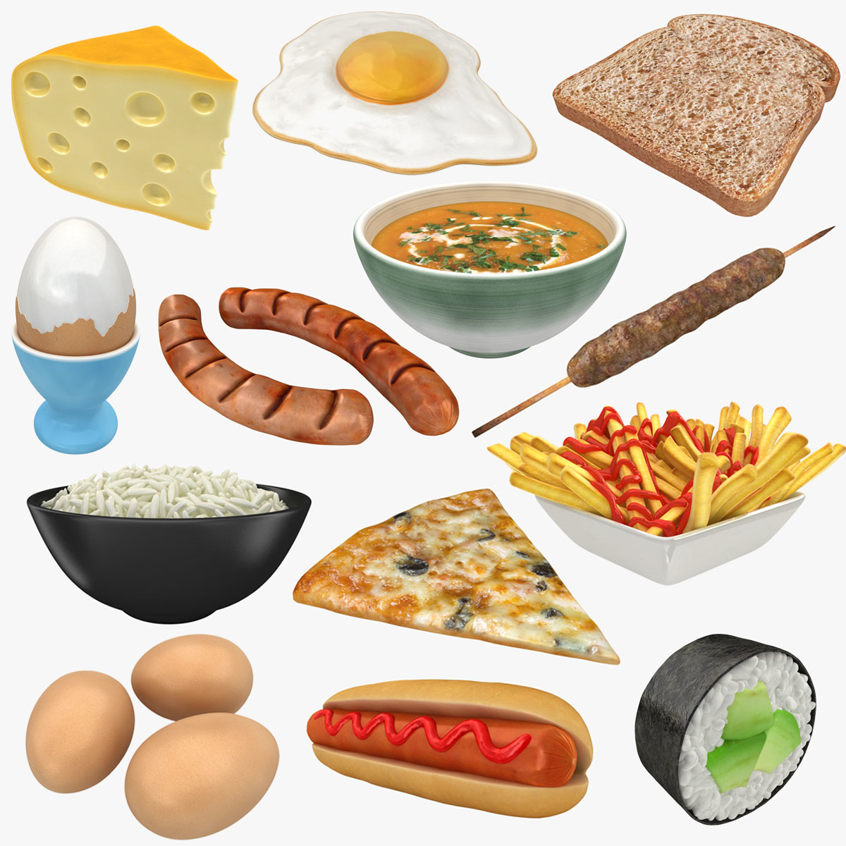 食物集合3d模型