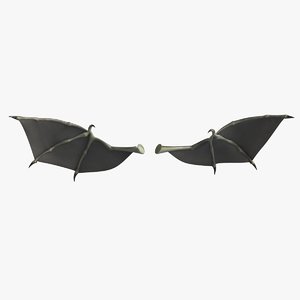 demon wings 3 pose 3D model