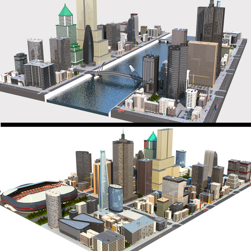 3D city cityscape skyline - TurboSquid 1428039