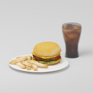 3D burger model