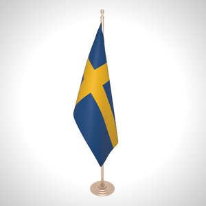 3D model sweden flag