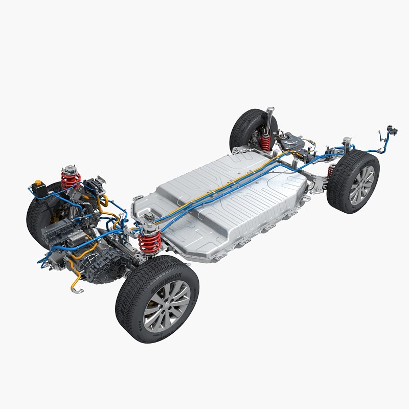 3d electric car chassis model