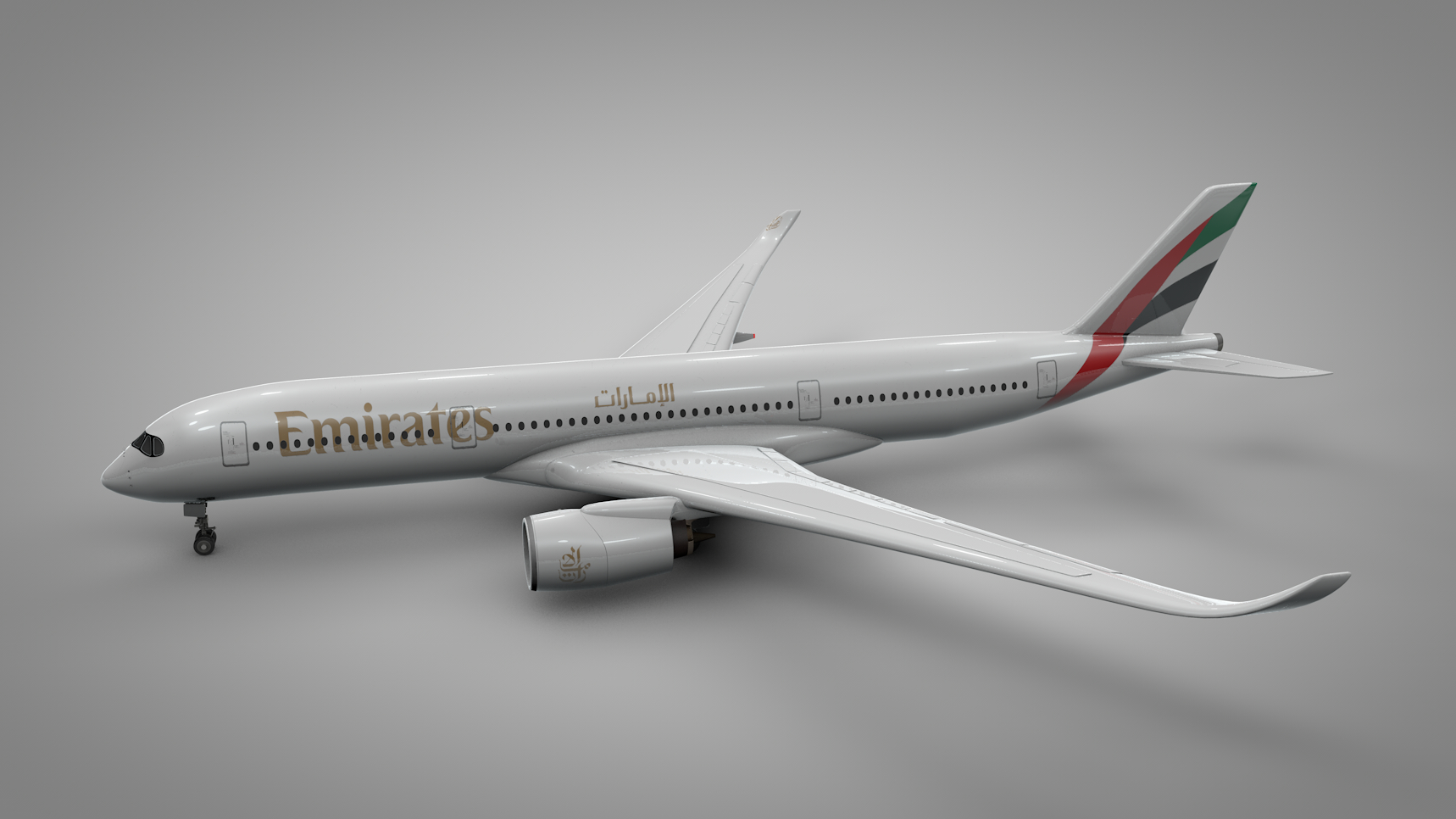 Airbus a350-900 emirates l219 3D - TurboSquid 1428591