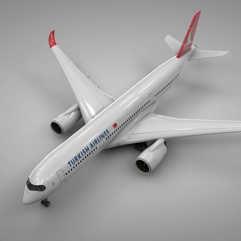 Airbus a350-900 turkish airlines 3D model - TurboSquid 1428609