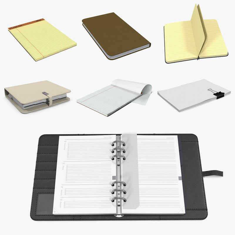 3D writing pads organizers model TurboSquid 1428696