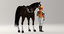 3D horse animations jockey model