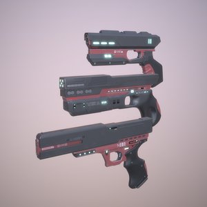 weapons 2 gun sets 3D model