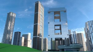 3D buildings skyscrapers model