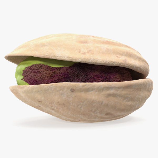 3D roasted opened pistachio model