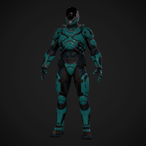 Futuristic soldier 3D model - TurboSquid 1429255