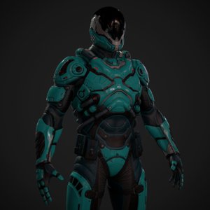 futuristic soldier 3D model