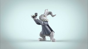 rabbit alice wonderland 3D model