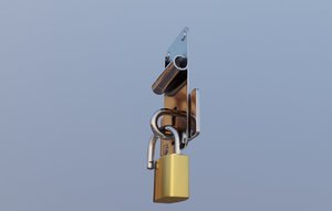 3D model padlock lock