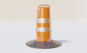 traffic barrel barricade pbr 3D