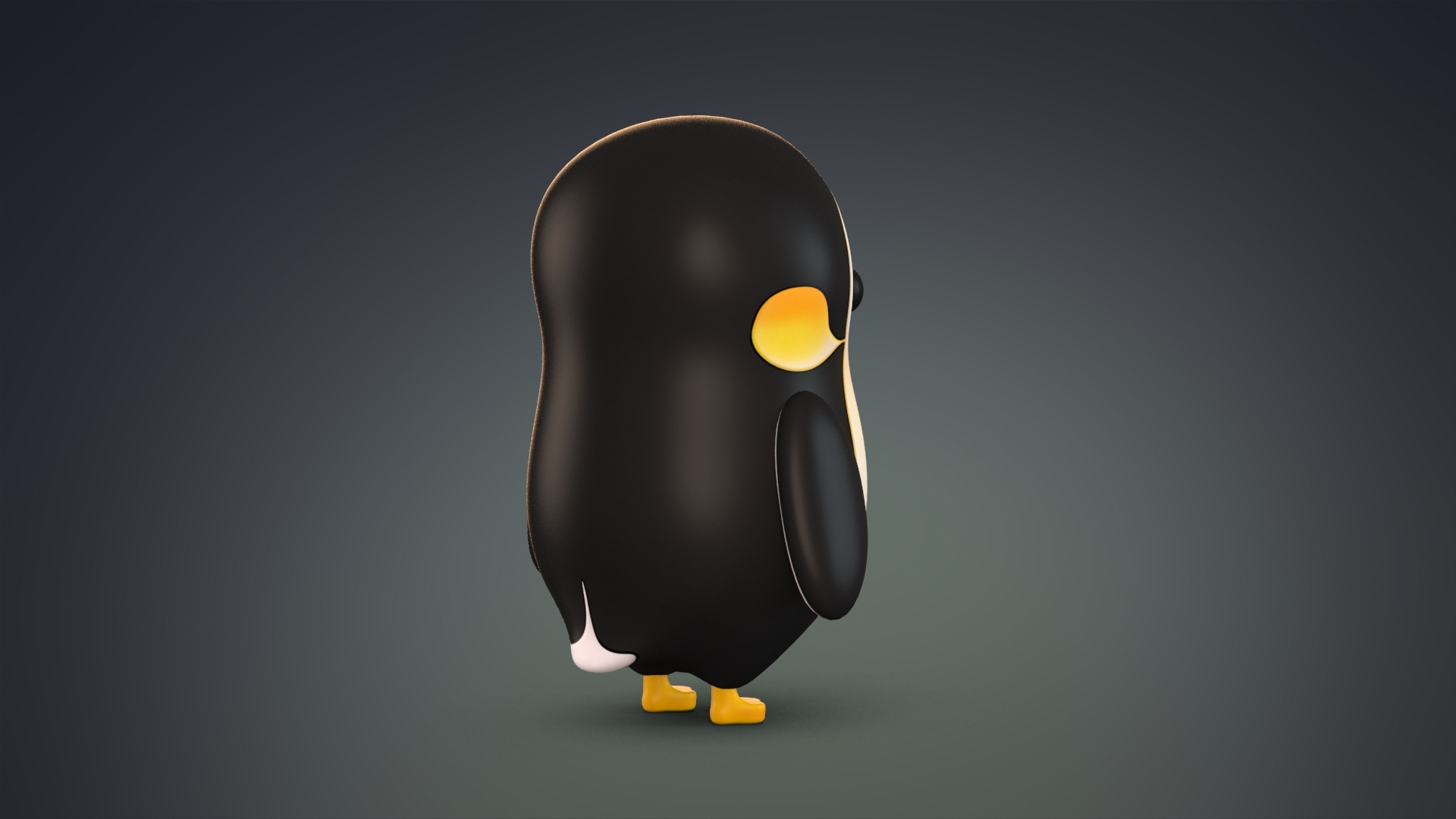 卡通北极企鹅3d模型