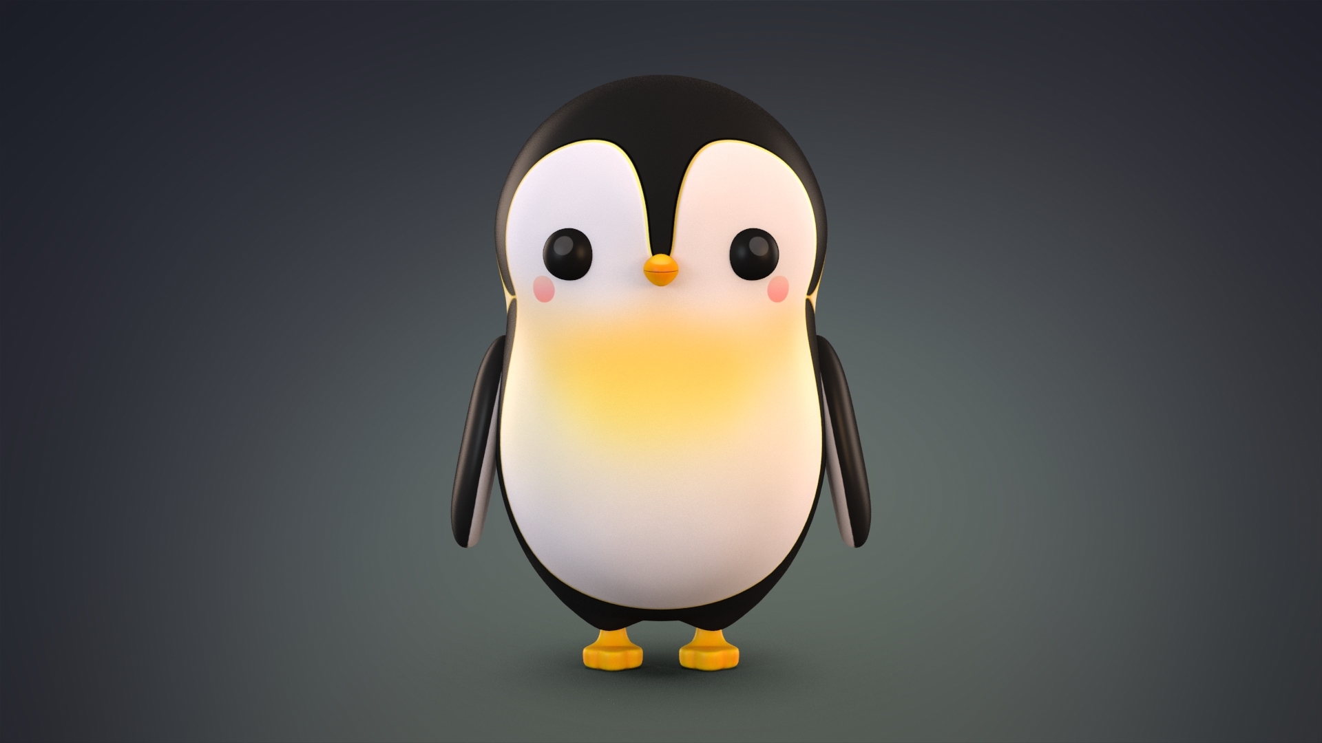 卡通北极企鹅3d模型