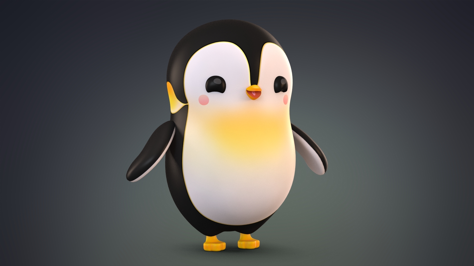 cute cartoon penguin model