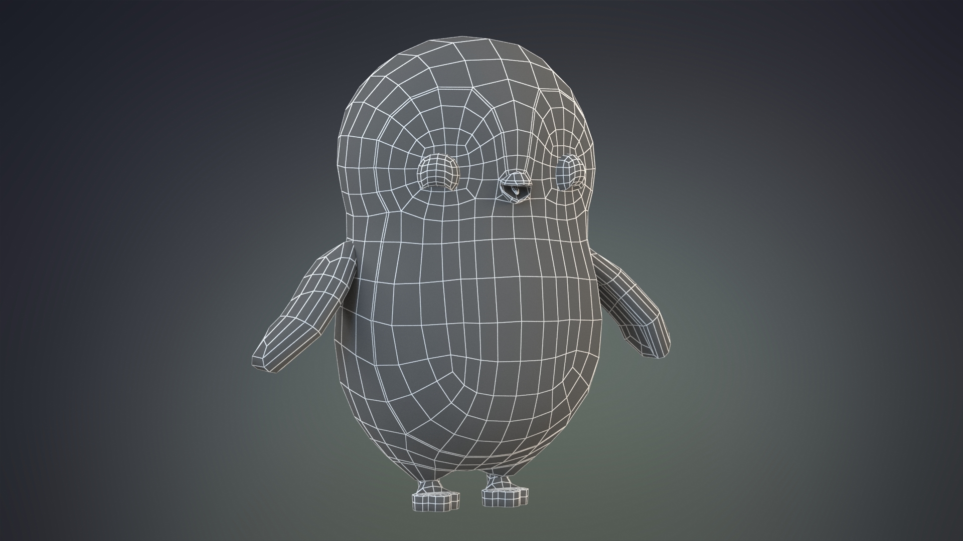 卡通北极企鹅3d模型